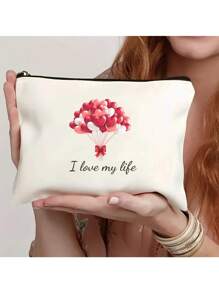 花朵,蝴蝶,蝴蝶结,爱心,秋季新款时尚,圣诞礼物,节日必备,万圣节,圣诞节,手拿包,零钱包,洗漱用品,化妆包,DIY,送女友,情人节,送妈妈,母亲节,旅行,包包,女包,旅行必备,布包,定制名字, - 米色 - 查看 5