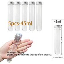 1/5/10 Stücke 140x25mm 45ml dicke transparente Plastik-Reagenzgläser, lebensmittelgeeignet Reagenzglas-Flaschen, Plastik-Reagenzgläser mit Schraubverschluss, geeignet für Getränkebecher auf Partys, Besteckbecher auf Partys, Weihnachtsfeiern, Halloween-Partys, Süßigkeitenlagerung, Süßigkeitendosen, Lebensmittellagerung, Wissenschaftsparty-Geschenke, Hochzeitsdekoration, Badesalz, Gartendekoration, Pflanzendekoration - Verschiedenfarbig - Übersicht 11