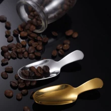 1pc Stainless Steel Small Spoon, Multifunctional Tea Spoon, Coffee Spoon, Short-Handled Dessert Spoon - Multicolor - View 2