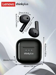 Lenovo 联想 LP23 蓝牙耳机 - 半入耳式、高保真立体声质量、灵敏麦克风、高清语音通话、智能降噪、音乐和游戏双模式切换、低延迟音频视频同步、长待机无线耳塞，适用于智能手机和电脑 - 黑色 - 查看 9