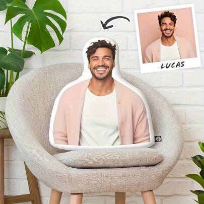 Personalized Custom Photo Shaped Pillow, Double-Sided Printing For Human Or Animal Pillows, Hand Washable, Filled Home, Car, Bed, Sofa Decoration - Unique Gift For Family And FriendsChristmas,Multi-Functional,Reusable,Ornamental,Animal,Exquisite,Stylish,Soft,Adorable,Colorful,Cute,Funny,Custom,Personalized,Customized,Unique,Ideal Gifts For Her,Ideal Gifts For Him,For Anniversaries,For Birthdays