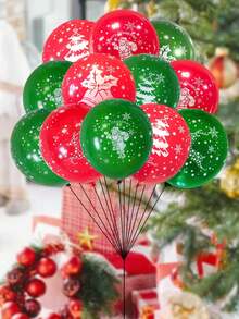 12/30pcs 12inch Christmas Latex Balloons Set, Suitable For Merry Christmas Party, Window, Garden Decor, Halloween, Halloween Decoration