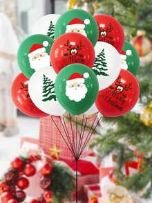 12/30pcs 12inch Christmas Latex Balloons Set, Suitable For Merry Christmas Party, Window, Garden Decor, Halloween, Halloween Decoration