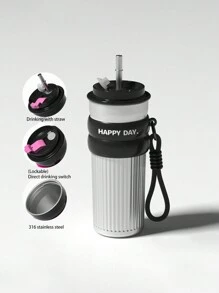 كوب قهوة جداري معزول بعازل حراري للسفر قطعة واحدة، كوب قهوة أمريكي للاستخدام في المكتب للعودة إلى المدرسة