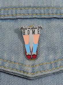 QIHOO 1pc There's No Place Like Home Sparkling Red Shoes Enamel Pin Music Fantasy Movie Brooch Jewelry Gift - Multicolor - View 9