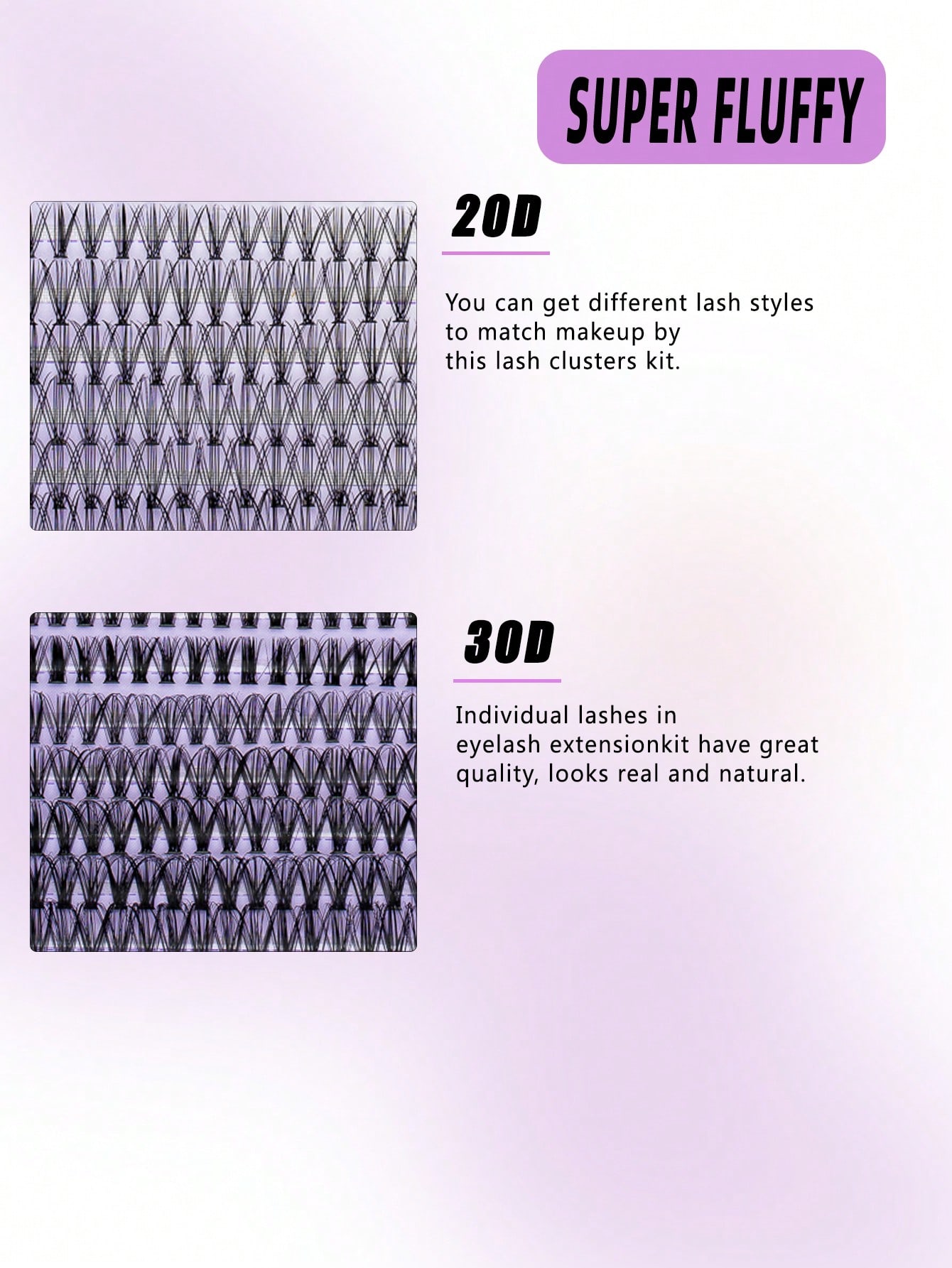 طقم إطالة الرموش الفردية DIY، عناقيد الرموش بتقوس...
