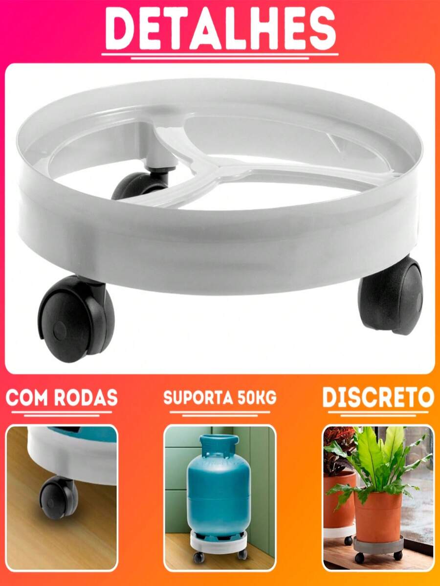 Support With 3 Wheels For Gas Cylinders/Plants Reinforced Plastic Up To