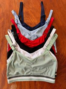 Ribbed Cropped Top Kit Bra Lingerie Women's Gym Fitness Top Blogger Fashion Fashion - Nhiều màu - Xem 5