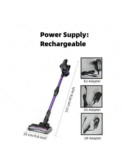 TEXOUS Piece Cordless Stofzuiger Cleaner 250W 22000Pa Cell Battery, 40min Working Time, 2.6KG Lightweight, Layer Filtration System, 0.7L Dust Bin, Gears Suction, Data Display, Folding Extension Tube, In Accessories, Low Voice, Portable held Stick Home Carpets Vloer Desktop Curtain Corner Pet Hair view 11