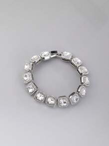 kuuioe 1 件几何立方体水钻闪光设计冰淇淋项链和手链，多种尺寸，时尚男女通用钻石镶嵌嘻哈风格项链 - 方塊 - 查看 15