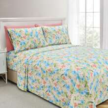 Mocassi 6-Piece Floral And Stripe Pattern Sheet Set - Soft As A Hotel Premium Quality Bedding - Magnolia - View 1
