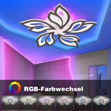 OYAJIA OYAJIA Moderne RGB LED-dimmbare Deckenleuchte mit Fernbedienung Kücheninsel Lampe Esstisch Kreative Spirale Blumenform Design Acryl Decke Kronleuchter Beleuchtung