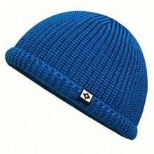 1 Pc Simple Fisherman Beanie, Solid Color Knit Hat For Unisex, Stylish Cold Protection Skull Hat, Handcuff Beanie For Men And Women