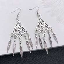 20/60 件混合复古环形耳环饰品系列波西米亚风格古董银色花丝吊灯连接器金属吊坠工艺用品耳环配件手工制作 - 復古銀色 - 查看 8