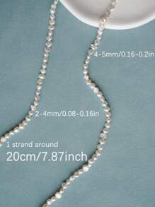 1 cuerda de aproximadamente 50 perlas de agua dulce cultivadas barrocas irregulares de 4-5 mm, de 20 cm/7,87 pulgadas de largo, con los lados perforados de manera natural, para hacer collares, pulseras y joyería DIY
