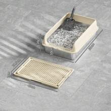 Große Katzentoilette mit Deckel, extra große Katzentoilette für große Katzen, XL Streuschale mit hohen seitlichen Wänden, nicht klebrig, auslaufsicher, einfach zu reinigen