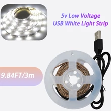 1 Stück LED Lichtstreifen warmweiß, abschneidbar, USB-betrieben, 5V Spannung, geeignet für Schlafzimmerbeleuchtung, TV-Hintergrundbeleuchtung, Ambiente-Beleuchtung