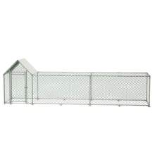 16x3FT Metal Chicken Coop Run Backyard Hen House Poultry Habitat Cage W/Cover - Grey - View 2