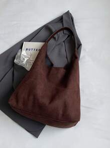 2pcs High Capacity Faux Suede Tote Bag Set For Women, New 2024 Korean Fashion Elegant Casual Commute Shopping Shoulder Bag, Newest Fashionable Suede Bag For Women, Perfectly Matching With Fall Outfits Women Fall Clothes For Women