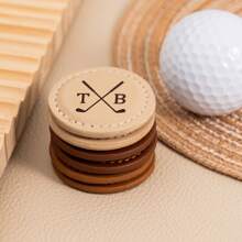 Personalized Golf Ball Marker, Custom Golf Ball Marker In PU Leather, Gift For Golfers, Golf Trips, Anniversary Golf Gift,Birthday Golf Gift,Stylish,Fashion,Hipster,Casual,Minimal Chic,Personalized,Customized,Custom,Unique,Guy Costumes,Capsule Wardrobe,Men Basic/Street Style,Ideal Gifts For Him,Boyfriend,Family,Friends,For Birthdays,For Vacation/Holiday,For School/Competition,For Sports/Climbing,Customized Ball Sports,Easy Comfort - Multicolor - View 4