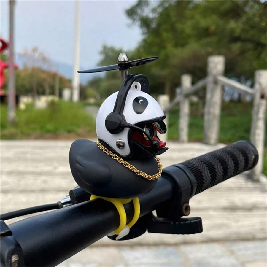 Cute Black Duck Bike Helmet With Propeller & Fashion Glasses - Pvc ...