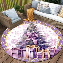 1 tấm thảm in hoa và người tuyết theo chủ đề Giáng sinh - Thảm tròn cho phòng khách, phòng ngủ, thảm phổ biến, đệm ghế, đồ trang trí phòng và thảm trải sàn - Đồ trang trí Giáng sinh 31*31 inch/39*39 inch/47*47 inch, đồ dùng cho tiệc Giáng sinh - Nhiều màu - Xem 5