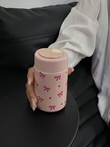 1 件 260 毫升/8.79 盎司 Bow Heart 系列迷你真空隔热水瓶、杯子、便携式口袋大小水瓶，配有可伸缩背带，保温真空瓶，适合旅行、健身房、户外、平底、汽车杯，生日和节日返校礼物 - 彩色 - 查看 5