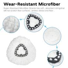 1 đầu lau nhà thay thế tương thích với cây lau nhà O-Cedar/Viled EasyWring Spin Mop - Đầu lau bằng sợi nhỏ có thể giặt được - Đầu lau nhà thay thế dễ vệ sinh, Vệ sinh, Nhà bếp - trắng - Xem 5