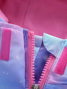 1 Áo khoác thể thao ngoài trời cho bé gái mùa thu đông, Áo khoác cho bé gái tuổi teen - Không thấm nước, Nhẹ, Có mũ trùm đầu, Dày và Ấm, Có lớp lót giữ nhiệt, Áo gió có mũ trùm đầu để chơi ngoài trời - Màu xanh lam - Xem 3