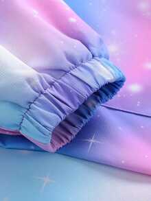 1 Áo khoác thể thao ngoài trời cho bé gái mùa thu đông, Áo khoác cho bé gái tuổi teen - Không thấm nước, Nhẹ, Có mũ trùm đầu, Dày và Ấm, Có lớp lót giữ nhiệt, Áo gió có mũ trùm đầu để chơi ngoài trời - Màu xanh lam - Xem 5