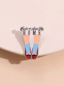 QIHOO 1pc There's No Place Like Home Sparkling Red Shoes Enamel Pin Music Fantasy Movie Brooch Jewelry Gift - Multicolor - View 6