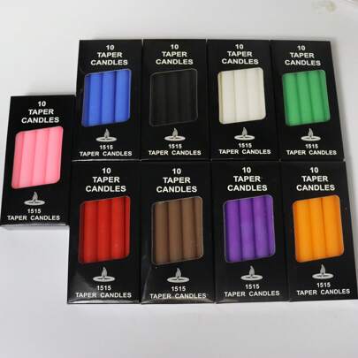 1 Box Of 10pcs, 16cm High Straight Candles, Each Lasts 2 Hours, Unscented, Suitable For Indoor/Outdoor, Emergency Lighting, Wedding, Church, Holiday, Birthday Party And Event Decoration, Dripless Tapered Design Gifts Graduation