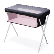 Berço  Co-Leito Moisés Portátil para Bebê com Tela Mosqueteiro até 9kg - Maxi Baby - Rosa Bebê - Visão 2