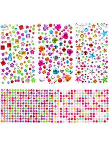 880 件宝石珠子贴纸水钻工艺品自粘珠宝亚克力 DIY 工艺品装饰水钻贴纸适合女孩儿童，儿童工艺品儿童，贴纸>儿童贴纸，宝石贴纸，宝石贴纸，儿童艺术和工艺品，小贴纸，儿童贴纸，幼儿工艺品，儿童墙贴 - 亞克力鑽石貼 - 查看 9
