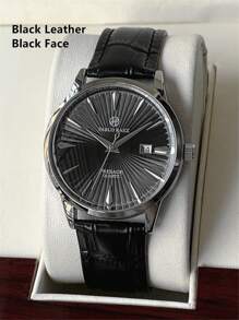 Pablo Raez 1pc Classicla Summer Accessories Man Watch Business Wristwatch For Gentleman Vintage Montre Stainless Steel Bracelets Chain IPS Silver Case Luxury Black Soft & Comfortable Microfiber Leather Fashion Metal Feeling Dial Design Calendar Top Brand New AAA Reloj 50M Waterproof Male Quartz Wristwatch