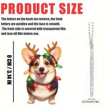 1 件圣诞挂饰 2D 平面亚克力挂饰，可爱圣诞服装柯基犬和腊肠犬，用于汽车挂饰，节日氛围装饰，家居装饰，背包配件，钥匙扣，圣诞礼物 - 彩色 - 查看 3