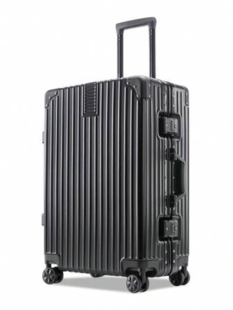 20/22/24/26/28Zipper Pull Luggage Vertical Striped Suitcase, Bestselling Item In Foreign Trade, Hard Shell, Large Capacity Hand Luggage Travel Trip School Holiday Honeymoon Vacation Study Abroad Travel Accessories Ideal Choice For Gifts Durable Men Women Boys Girls Student Couple Back To School For School Back To School Supplies For College Travel Luggage Bag For School School Accessories School Stuff