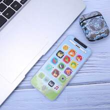 Teléfono móvil con luz y música para bebés, juguete de simulación de teléfono móvil, máquina de aprendizaje educativa para niños, azul - Azul - Ver 4