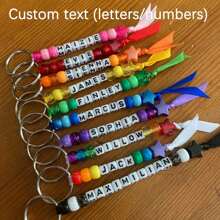 1PC Custom Name Keychain, Personalized Letter/Number Beads, Backpack Accessories, Unique Custom Gifts