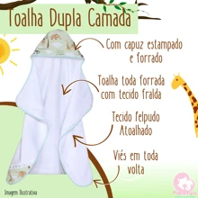 MeF Mae e Filho Double Layer Bath Towel Kit Lined With Diaper + Baby Bathrobe With Printed Headband For All Ages - Ánh trăng hồng - Xem 6