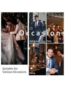 3 Piece Men's Suits One Button Slim Fit Mens Suit Double Breasted Fall Winter Gift Clothes Suits For Men Prom Bussiness Wedding Party Suit White Size XS-XXXL Blazer Vest Pants - 白色 - 查看 8