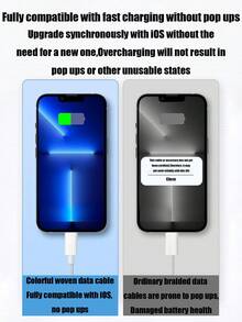 USB转Android、TYPE-C、IOS接口编织数据线，三合一数据线，布料材质，坚固耐用。最大功率可达120W。适用于手机、平板电脑、笔记本电脑等设备。兼容三星/VIVO/OPPO/诺基亚等品牌。 - 彩色 - 查看 5