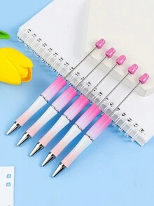 1 件/3 件/6 件热气球粉色系列不对称硅胶串珠笔筒套件、派对礼品、DIY 串珠笔套装 - 矽膠珠 - 查看 3