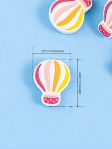 1 件/3 件/6 件热气球粉色系列不对称硅胶串珠笔筒套件、派对礼品、DIY 串珠笔套装 - 矽膠珠 - 查看 4