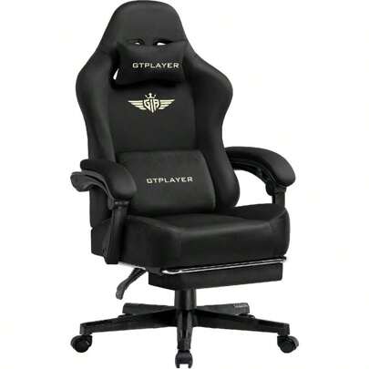 Fabric Gaming Chair, Ergonomic Computer Chair With Footrest And Lumbar Support Height Adjustable Home Office Chair