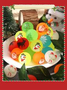 6pcs/12pcs/20pcs Christmas Elements Bouncy Ball, Glow-In-The-Dark Solid Ball Toy, Christmas Gift Filler, Christmas Gift, Stress Relief Toy, Party Favor, School Classroom Reward Gift, Holiday Gift For Friends/Classmates,Christmas,Christmas Gifts,Christmas Toys,Christmas,Christmas Gifts,Christmas Toys