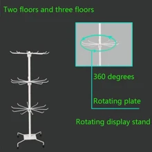 Sock Display Stand, Scarf, Hat, Glove, Mask Rack, Booth Jewelry Shelf, Hook, Roller Rotating Floor Stand Back To School - White - View 4