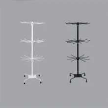 Sock Display Stand, Scarf, Hat, Glove, Mask Rack, Booth Jewelry Shelf, Hook, Roller Rotating Floor Stand Back To School - White - View 1