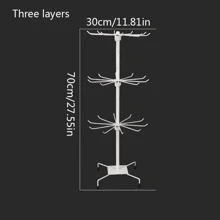 Sock Display Stand, Scarf, Hat, Glove, Mask Rack, Booth Jewelry Shelf, Hook, Roller Rotating Floor Stand Back To School - White - View 5