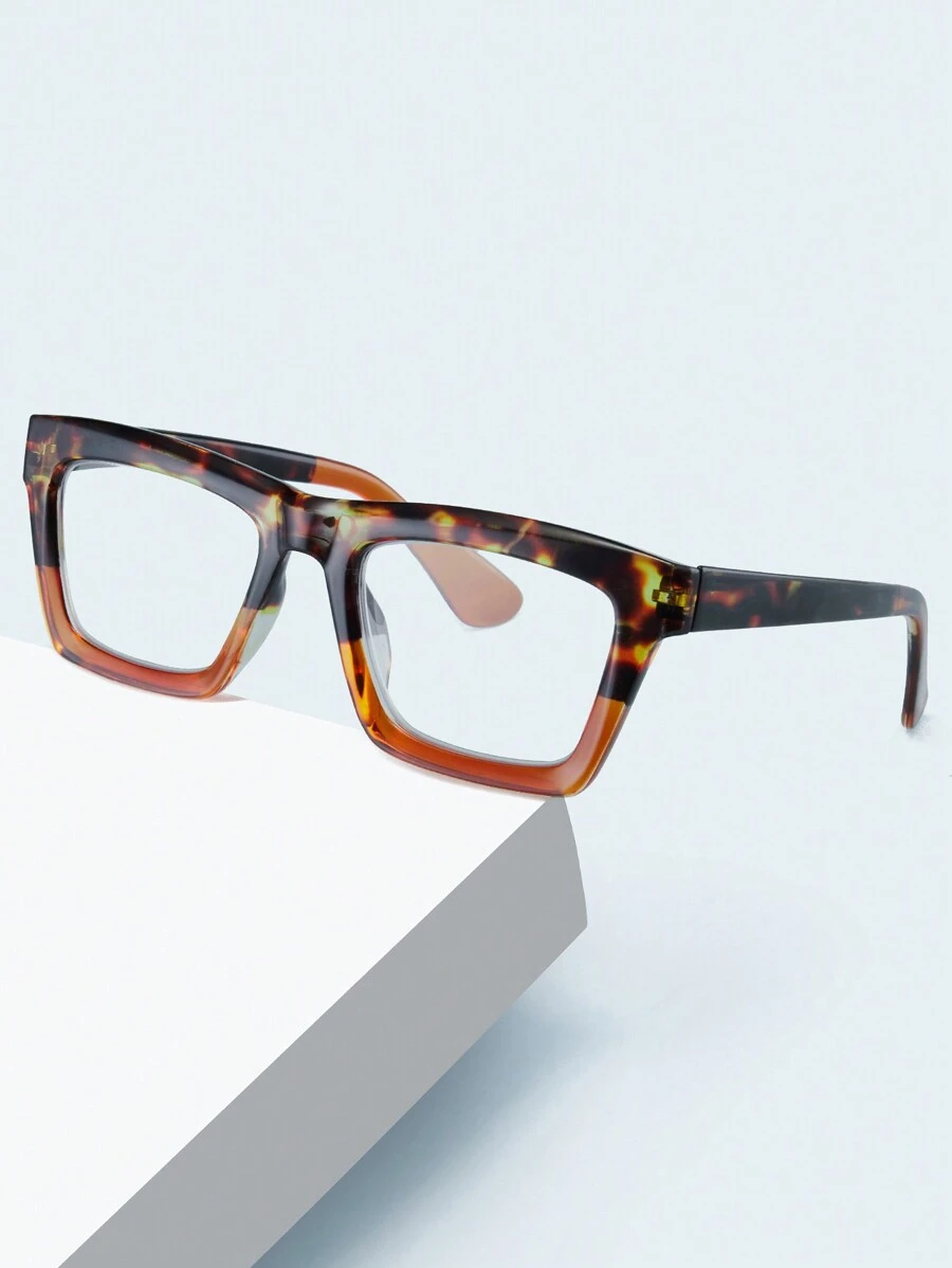 New Reading Glasses, European And American Fashion Personalized Spring Hinge Readers For Middle Aged & Elderly, Elegant Unisex Accessories For Women Glasses - Tortoise Shell Upper and Tea Frame Lower - View 1